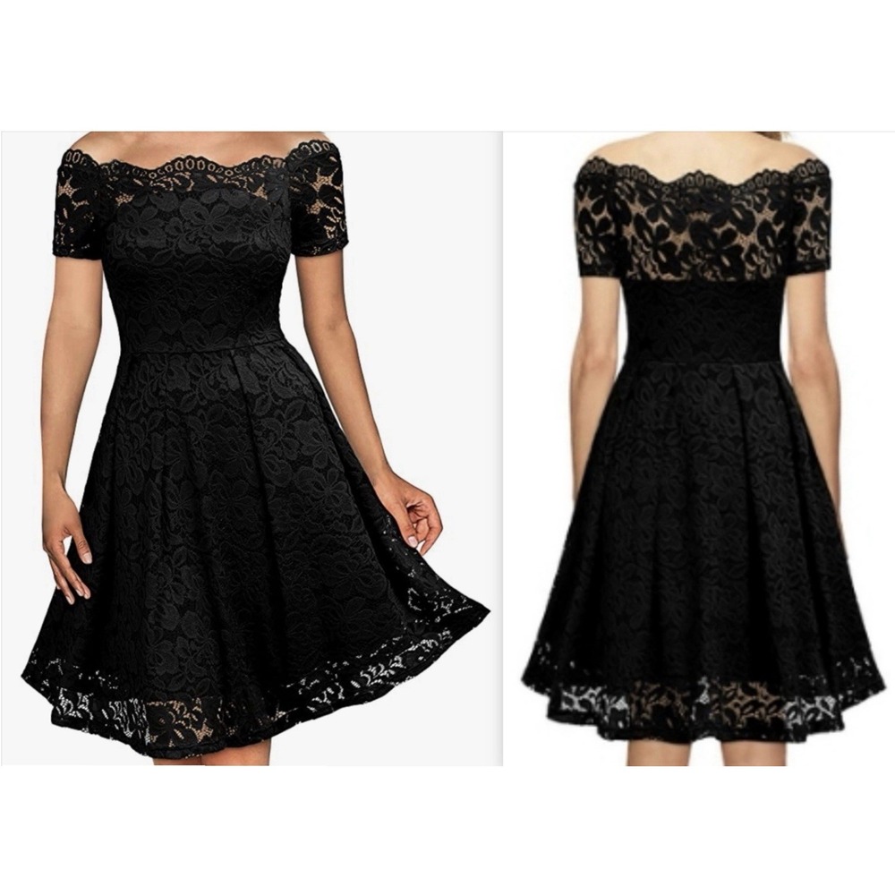 MissMay Retro Gorgeous City Black Fit & Flare‎ Dress Size 2XL Lace NWT